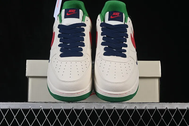 All categories Nk Air Force 1 Air Force series Nk Air Force 1 Low Air Force low-top Nike Air Force 1'07 Low beige red and green Air Force 1 low-top casual sneakers FV3694-108